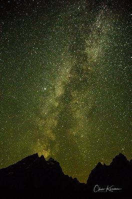 Melkweg boven Teton gebergte